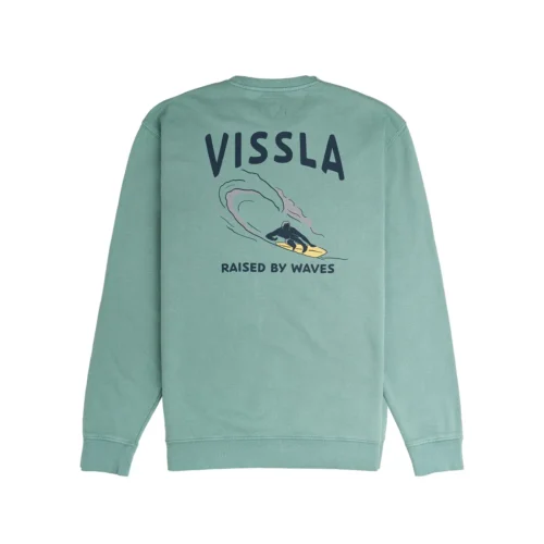 Vissla Raised By Waves Crew Fleece - Smokey Jade - Image 2